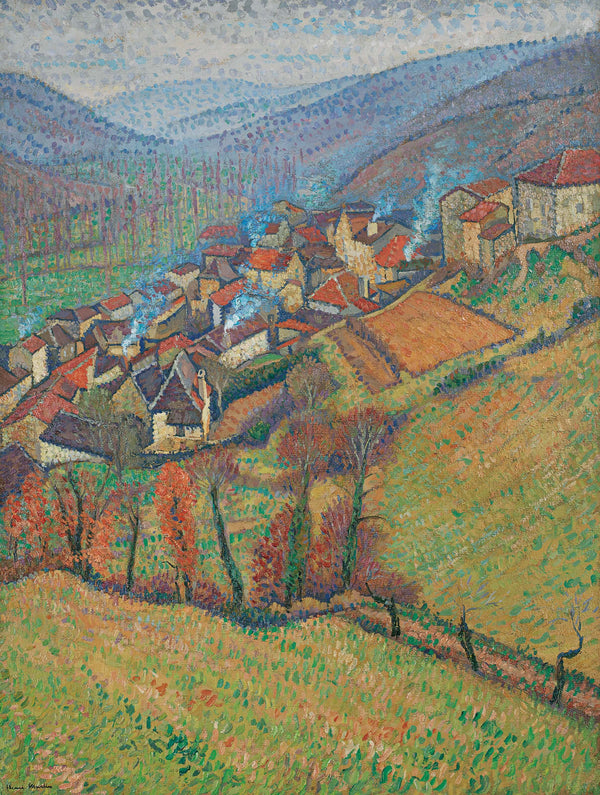 Henri Martin - La Bastide du Vert Yukarıdan Görünüm Fine Art Baskı