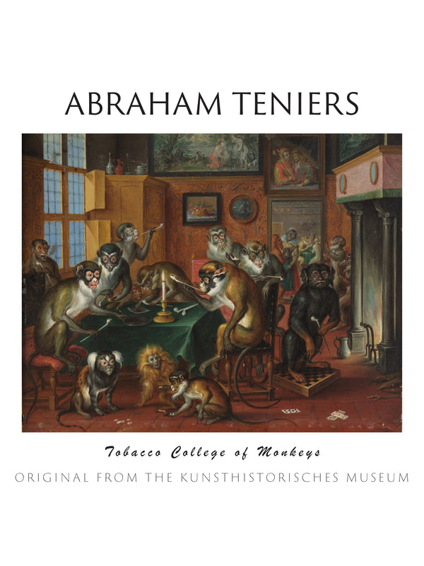 Abraham Teniers - Maymunların Tütün Kulübü fine art baskı