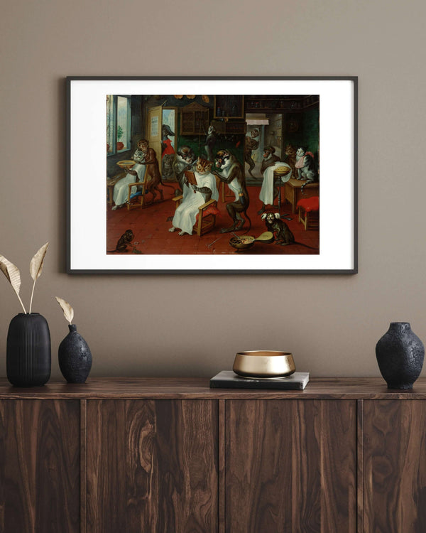 Abraham Teniers - Barbershop Monkeys and Cats