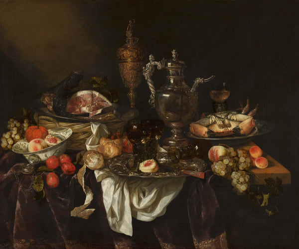 Abraham van Beyeren - Görkemli İhtişam Natürmortu fine art baskı