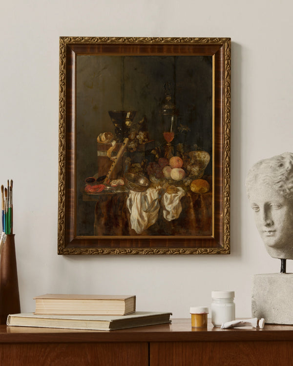 Abraham van Beijeren - Gururlu İhtişam Natürmortu çerçeve