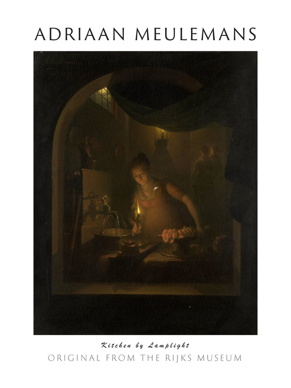 Adriaan Meulemans-Lambanın Işığında Mutfak fineart baskı