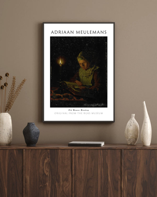 Adriaan Meulemans-Okuyan Yaşlı Kadın çerçeve