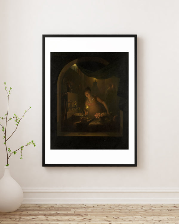 Adriaan Meulemans - Lambanın Işığında Mutfak