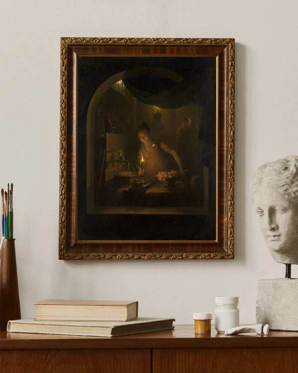 Adriaan Meulemans - Lambanın Işığında Mutfak