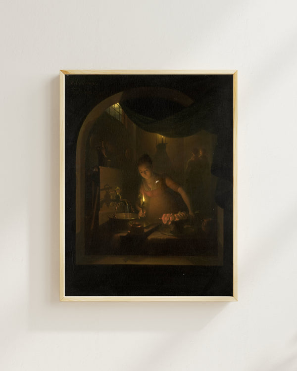 Adriaan Meulemans - Lambanın Işığında Mutfak