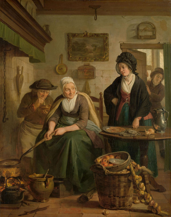 Adriaan de Lelie-Pankek Pişiren Kadın tablo