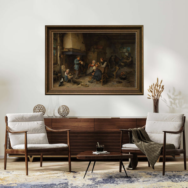 Adriaen van Ostade - İç Mekânda Köylüler Çerçeve