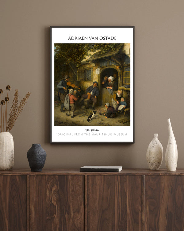 Adriaen van Ostade-Keman Çalan Adam çerçeve