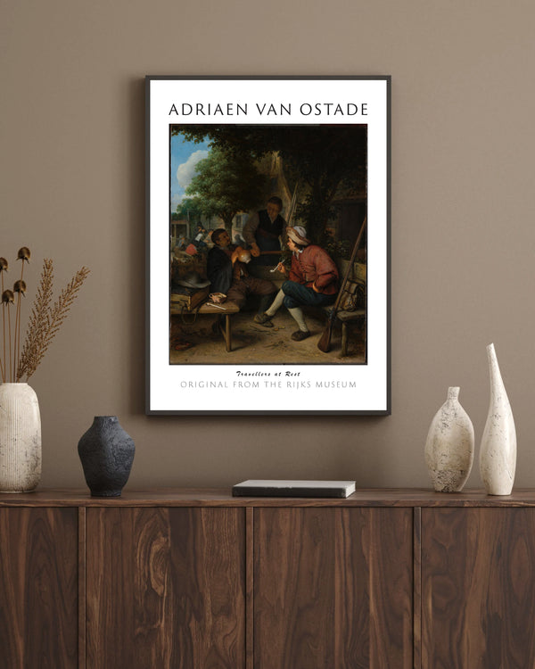 Adriaen van Ostade-Dinlenen Yolcular çerçeve