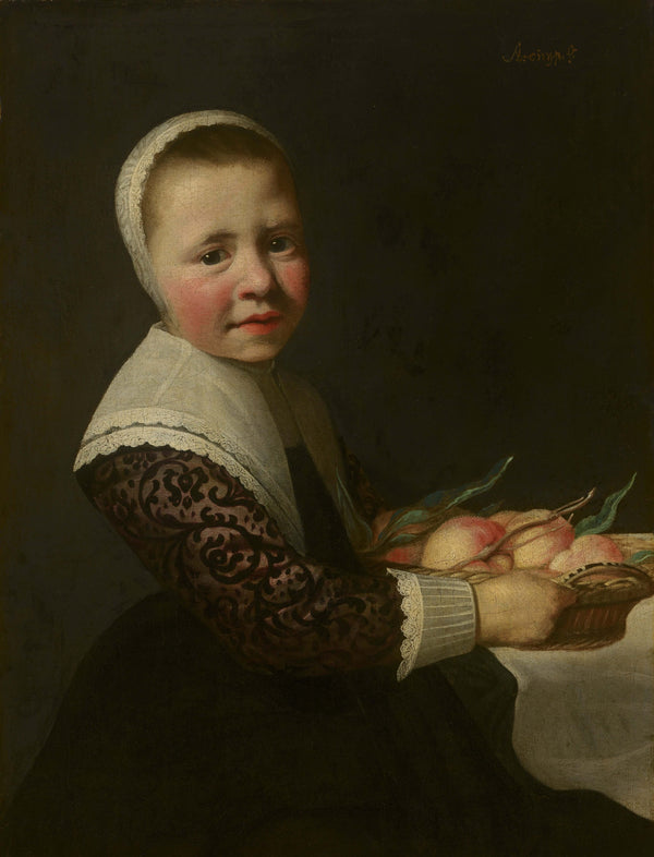 Aelbert Cuyp - Şeftalili Genç Kız Portresi