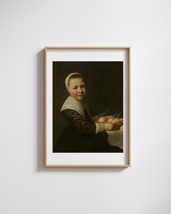 Aelbert Cuyp - Şeftalili Genç Kız Portresi