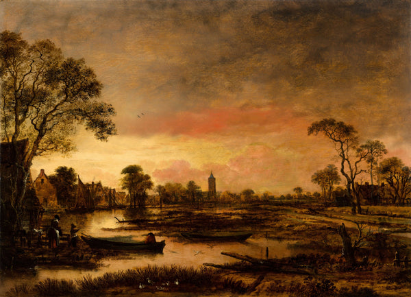 Aert van der Neer - Nehir Manzarası fine art baskı