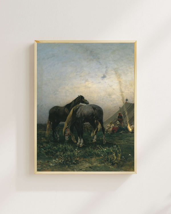 Alberto Pasini - Kamp Ateşi Başındaki Araplar Fine Art Baskı