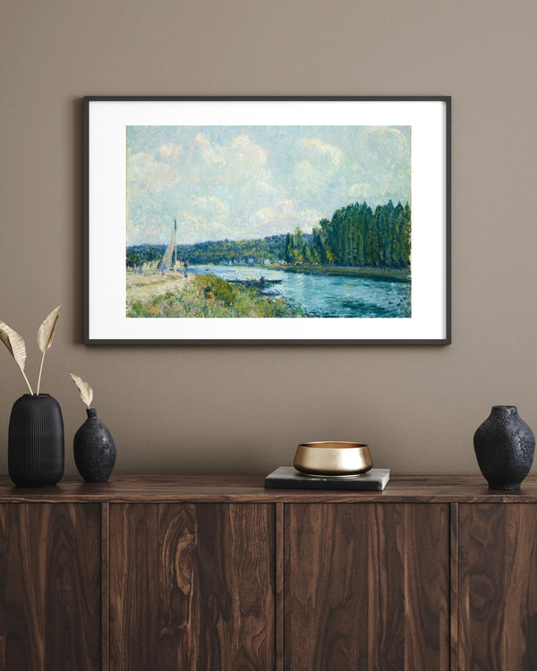 Alfred Sisley - Oise Nehri Kıyıları Çerçeve