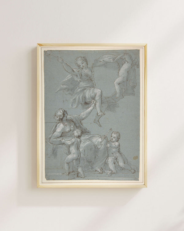Allegorik Kompozisyon - Resim ve Şöhret Figürleri Fine Art Baskı