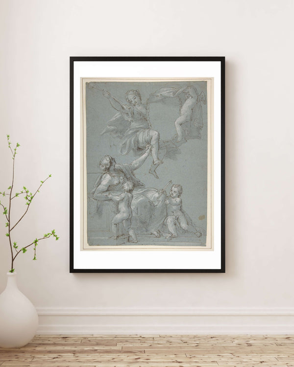Allegorik Kompozisyon - Resim ve Şöhret Figürleri Fine Art Baskı