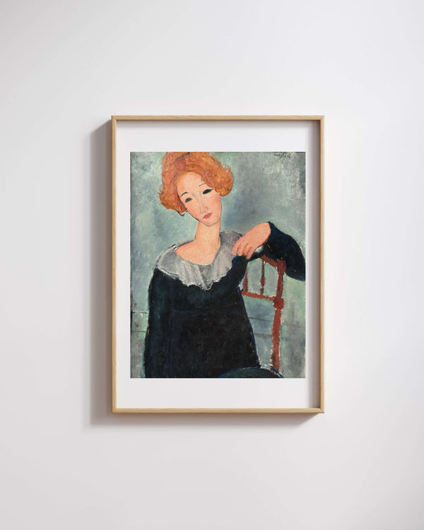Amedeo Modigliani - Kızıl Saçlı Kadın Fine Art Baskı