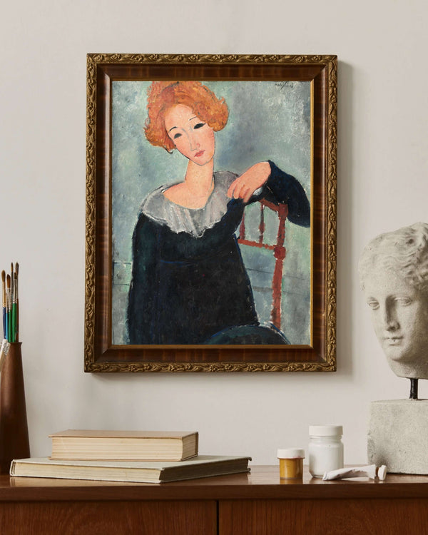 Amedeo Modigliani - Kızıl Saçlı Kadın Çerçeve
