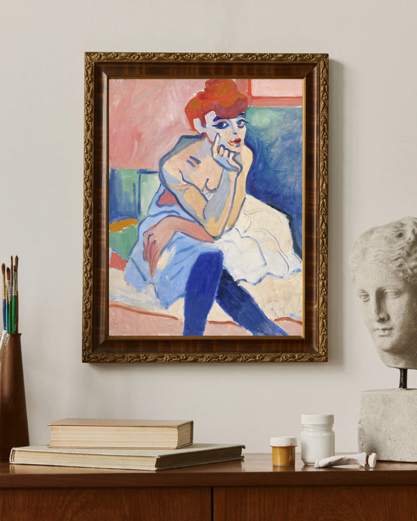 André Derain - Gömlekli Kadın çerçeve