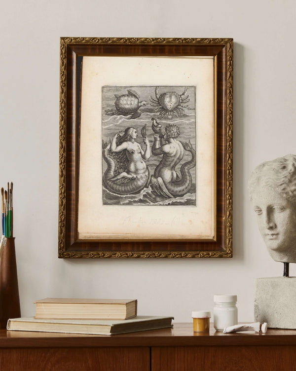 Anonim - Kaplumbağa Yengeç Deniz kızı ve Deniz Adamı Çerçeve