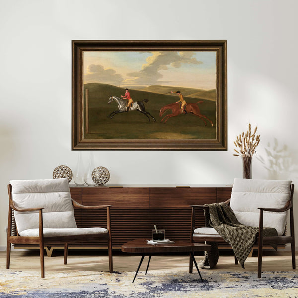 Anonim - Jokeyli İki Yarış Atı Fine Art Baskı