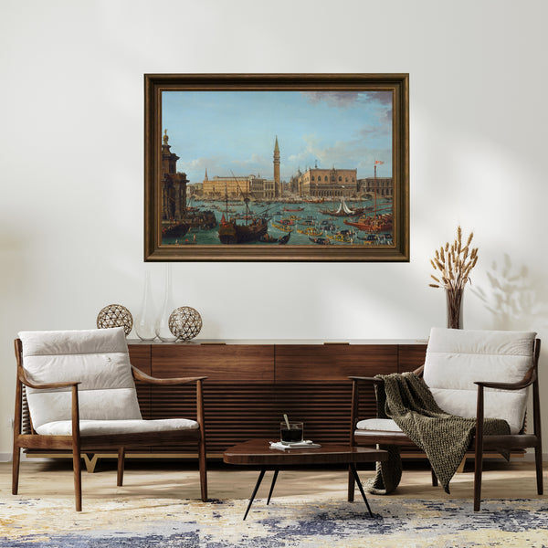 Antonio Joli - Venedik’te Bacino di San Marco’da Gondol Alayı Fine Art Baskı