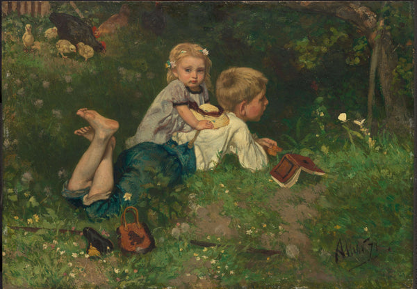 August Allebé - Kelebekler Tablo