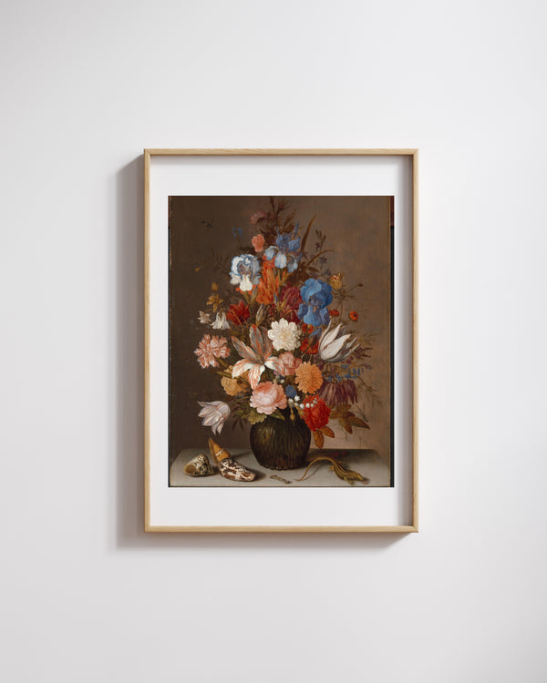Balthasar van der Ast - Çiçeklerle Natürmort Fine Art Baskı