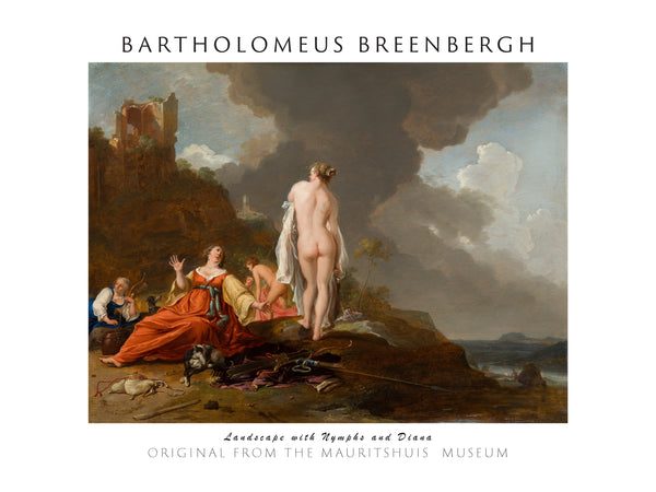 Bartholomeus Breenbergh-Nimfler ve Diana ile Manzara fineart baskı