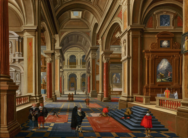 Bartholomeus van Bassen-Bir Katolik Kilisesinin İçi tablo