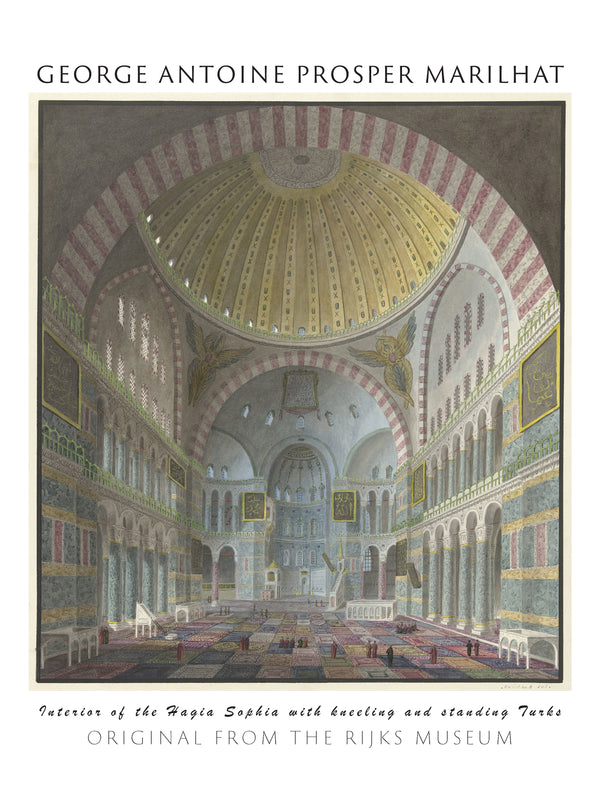 George Antoine Prosper Marilhat-Diz Çöken ve Ayakta Duran Türklerle Ayasofya’nın İç Mekânı fineart baskı