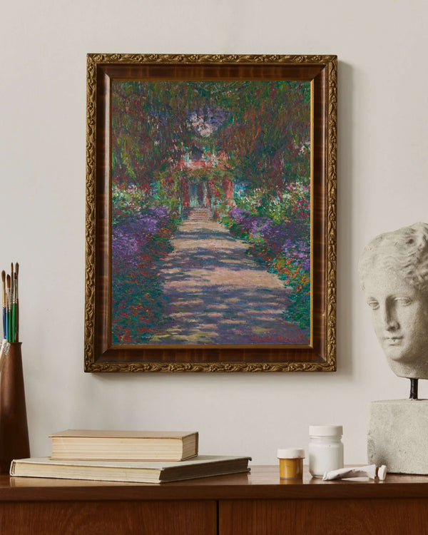 Claude Monet - Giverny’de Monet’nin Bahçesinde Bir Yol Çerçeve