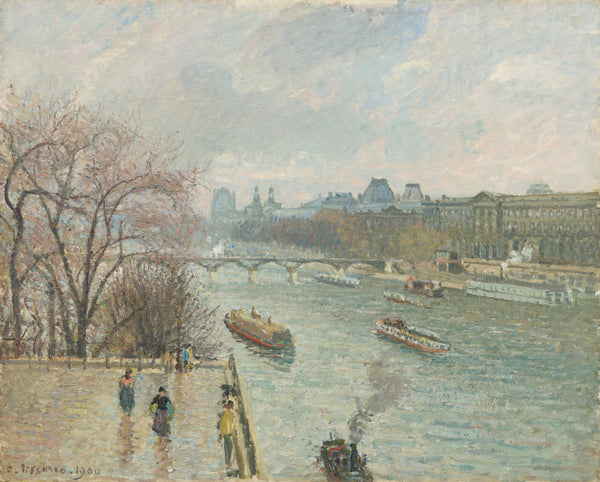 Camille Pissarro - Louvre - Öğleden Sonra - Yağmurlu Hava Tablo