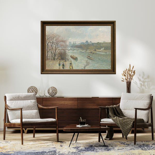 Camille Pissarro - Louvre - Öğleden Sonra - Yağmurlu Hava Fine Art Baskı