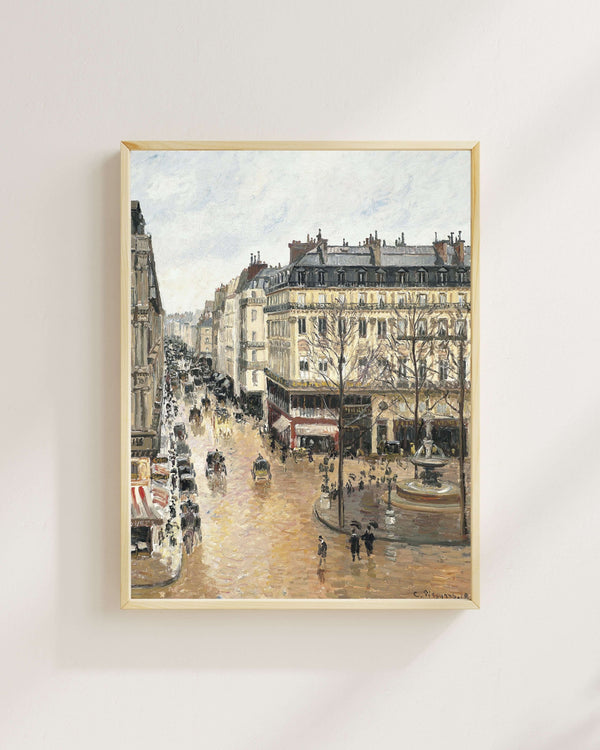 Camille Pissarro - Saint-Honoré Caddesi - Öğleden Sonra - Yağmur Etkisi fine art baskı