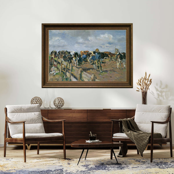 Carl Fahringer - İnek Sağımı Fine Art Baskı