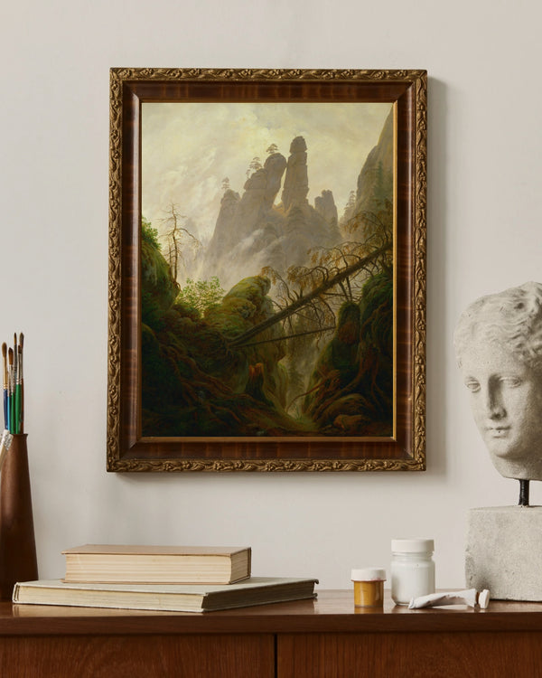 Caspar David Friedrich - Dağ Manzarası çerçeve