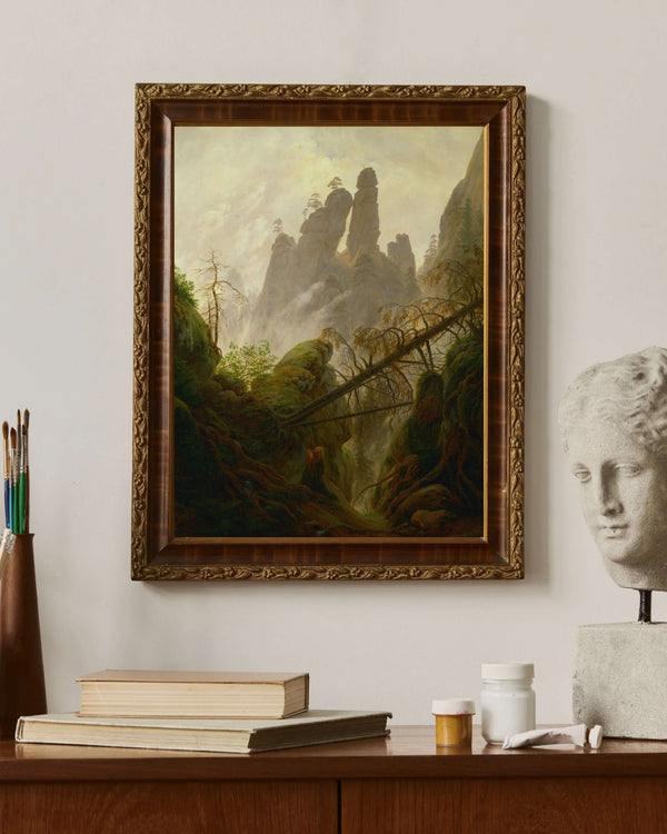 Caspar David Friedrich - Dağ Manzarası çerçeve