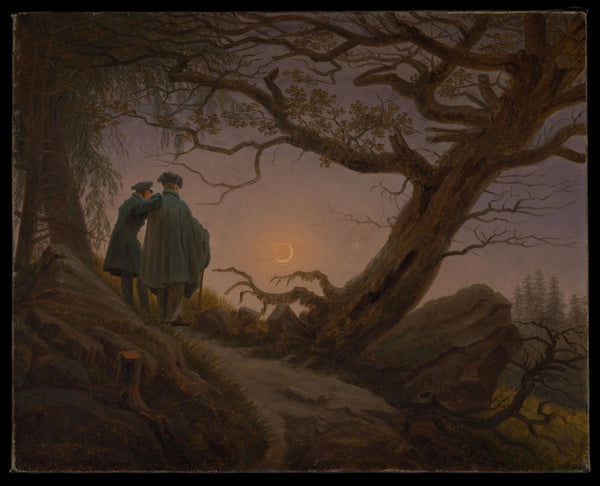 Caspar David Friedrich - Aya Bakan İki Adam Tablo