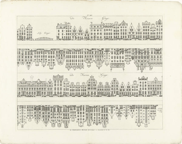 Caspar Jacobsz. Philips - Keizersgracht ve Herengracht Üzerindeki Ev Cepheleri fine art baskı