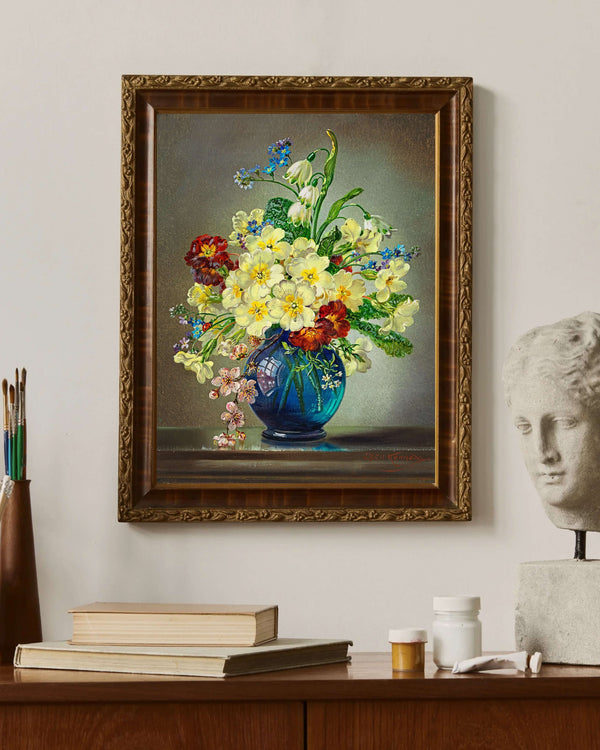 Anonim - Mavi Vazoda Bahar Çiçekleri