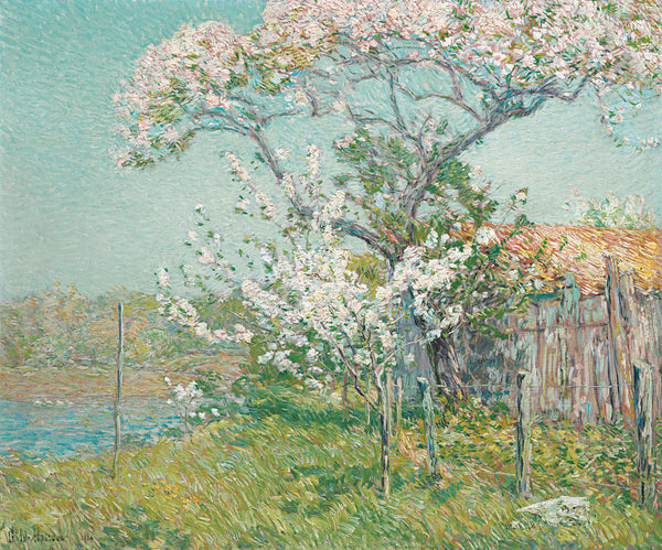 Childe Hassam - Eski Lyme'da Çiçek Açan Elma Ağaçları