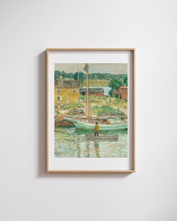 Childe Hassam - İstiridye Yelkenlisi - Cos Cob Fine Art Baskı
