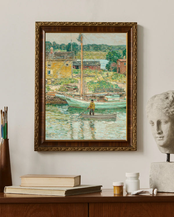 Childe Hassam - İstiridye Yelkenlisi - Cos Cob Çerçeve