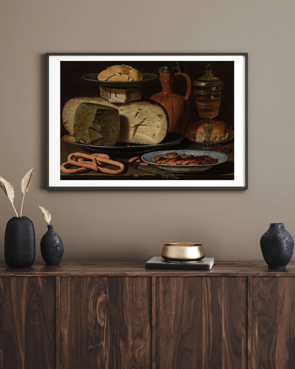 Clara Peeters - Peynir Badem ve Pretzeller ile Natürmort