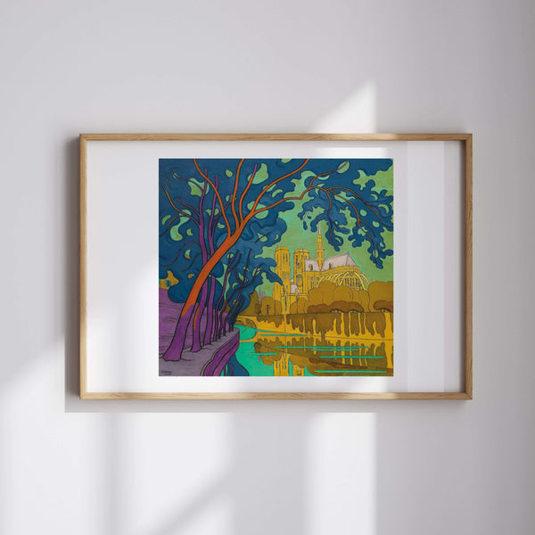 Paris Notre-Dame - Akşam fine art baskı