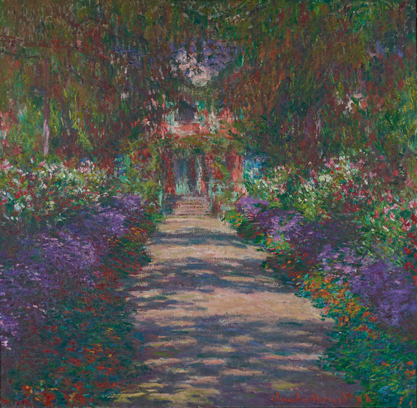 Claude Monet-Giverny’de Monet’nin Bahçesinde Bir Yol çerçeve