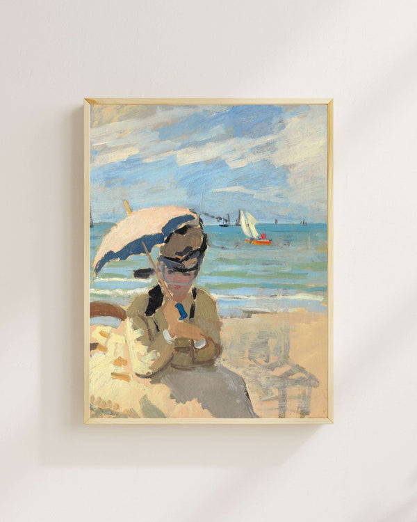 Claude Monet - Trouville Plajı'nda Oturan Camille fine art baskı