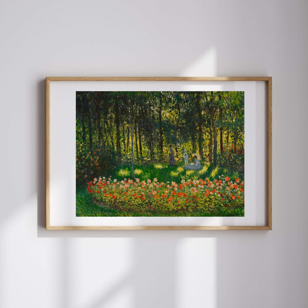 Claude Monet - Bahçede - Sanatçının Ailesi fine art baskı